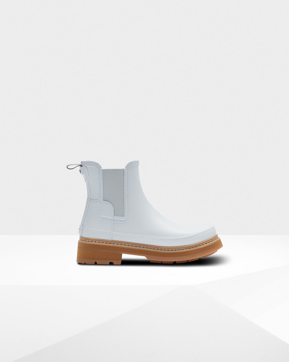 Hunter Chelsea Boots White - Hunter Refined Stitch Detail Women - London 84GENUXHL